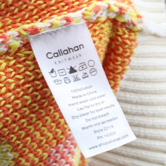 Callahan Cream Groovy Daisy Knit Cardigan Cropped Top 2 PC Set Size Large - Picture 9 of 9